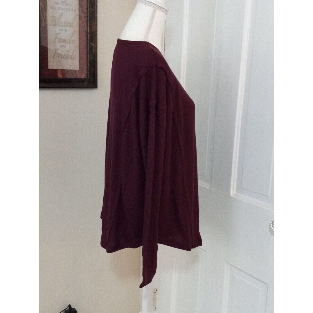 Women’s Crew-Neck Long Sleeve Top, KNOX ROSE (Size S / 4-6) "DARK PURPLE" ~ NEW - Picture 8 of 9